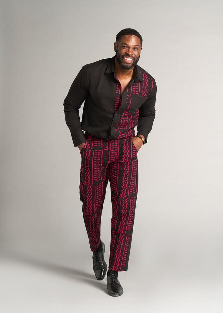 Burgundy Stripe Leisure Suit