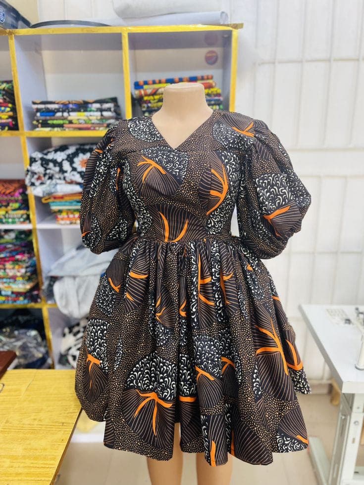 Printed Gathered Dress
